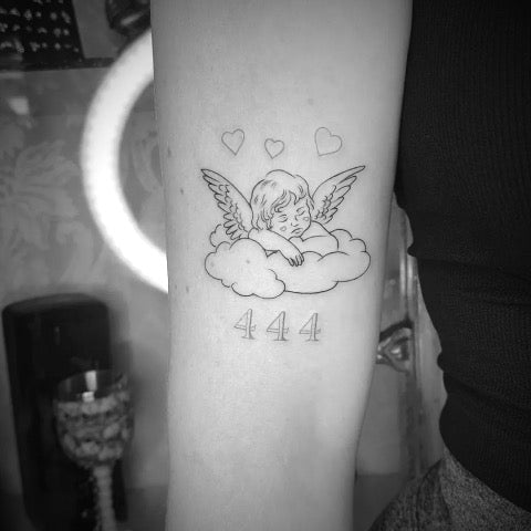 444 angel number tattoo