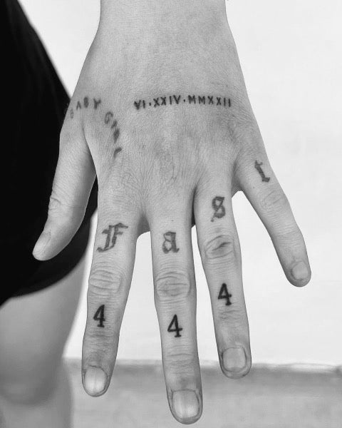 444 Finger Tattoo