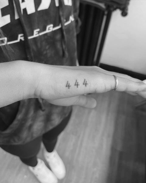 444 Hand Tattoo