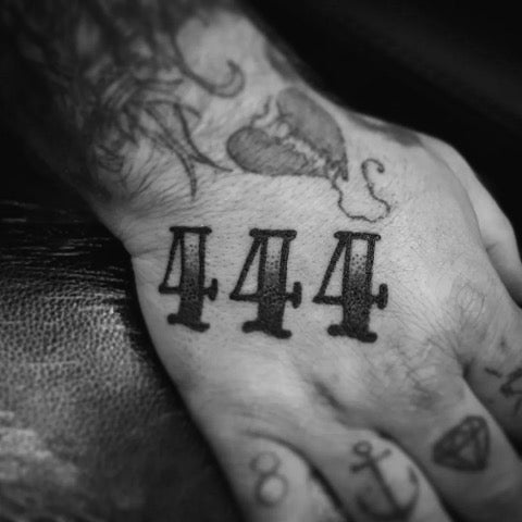 444 Hand Tattoo