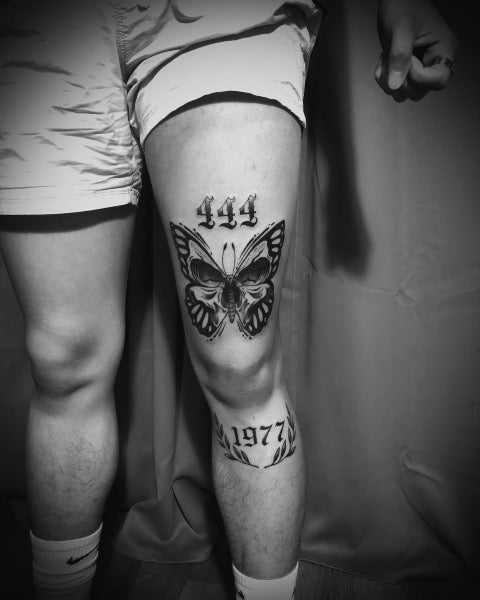 444 Leg Tattoo