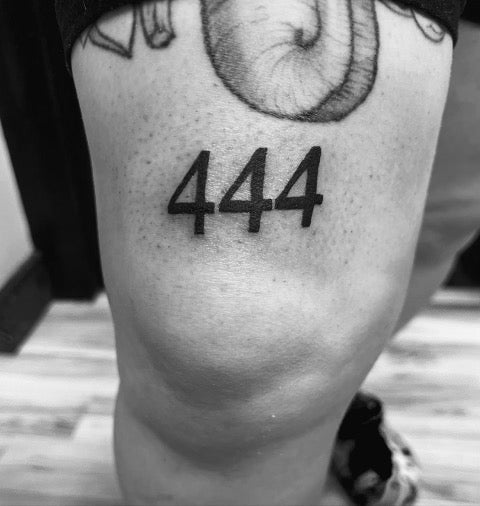 444 Leg Tattoo