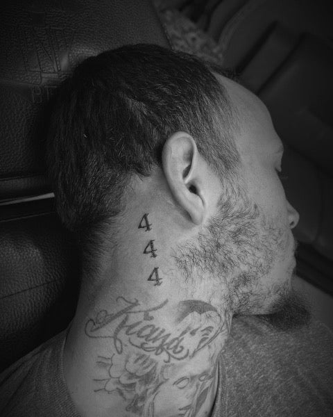 444 Neck Tattoo