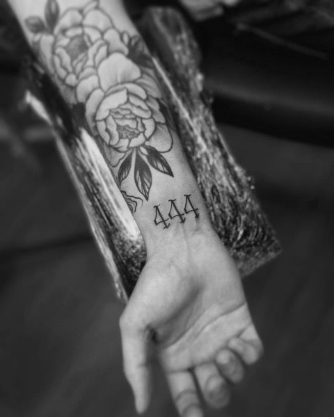 444 Tattoo on Wrist