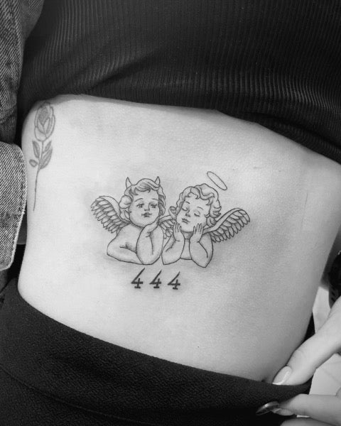 444 Tattoo with Angel Wings