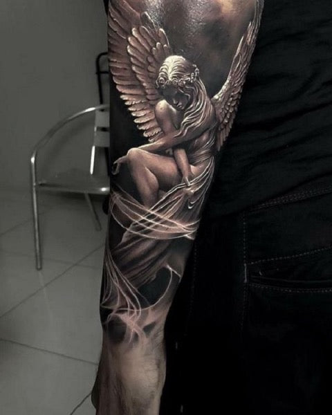 Angel Leg Tattoo