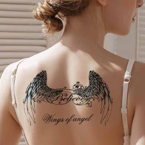 Angel Wing Underboob Tattoo