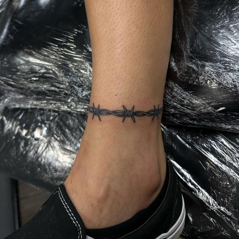 Barbed Wire Ankle Tattoo
