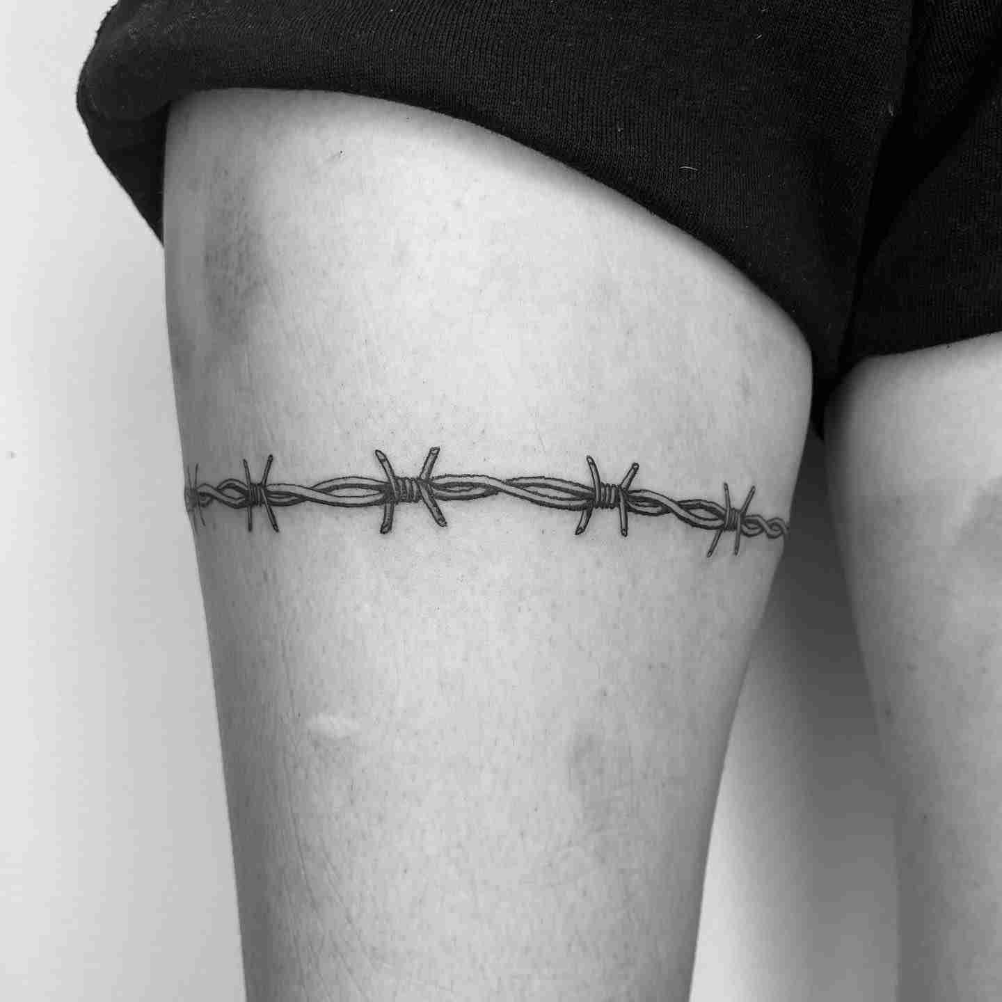 Barbed wire and swallow tattoo  Tattoogridnet