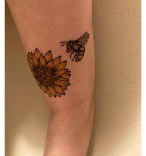 Bee Sunflower Tattoo