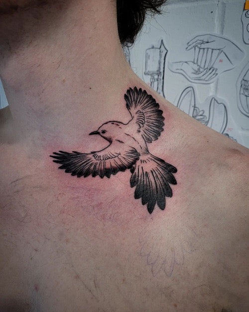 Bird Neck Tattoo