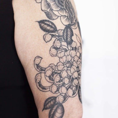 Black Chrysanthemum Tattoo
