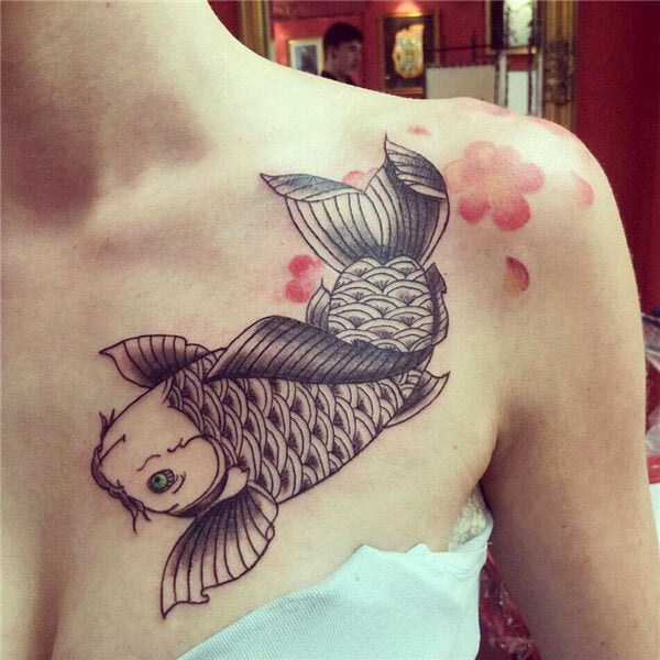 Black Koi Fish Tattoo
