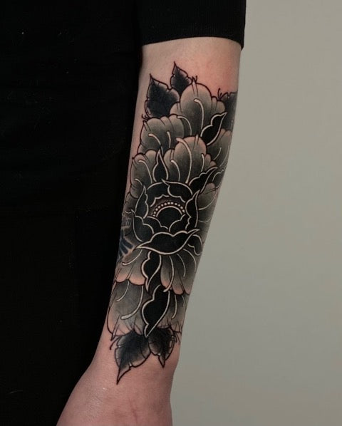 Black Peony Tattoo