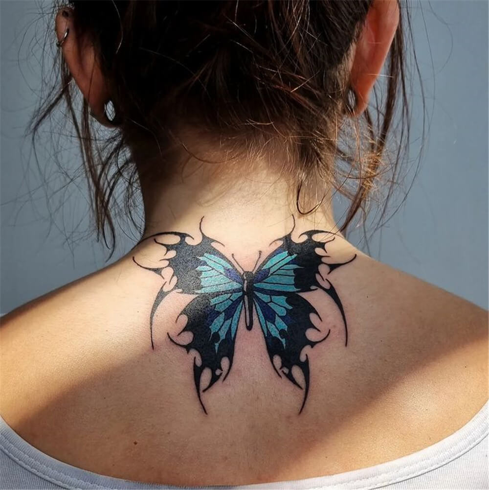 101 Beautiful Butterfly Tattoos For Girls On Neck  Psycho Tats