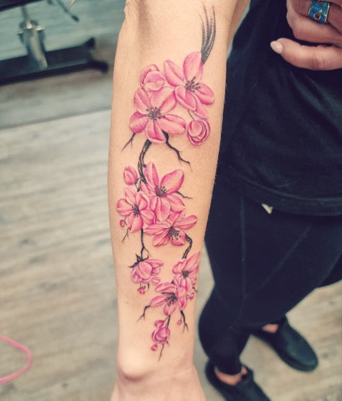 Cherry Blossom Arm Tattoo