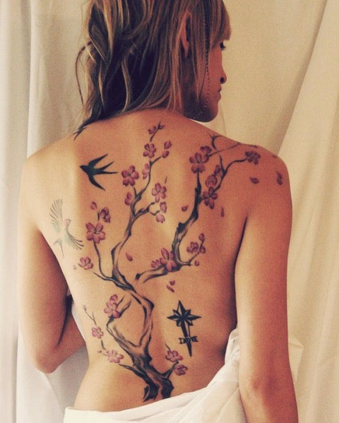 Cherry Blossom Back Tattoo