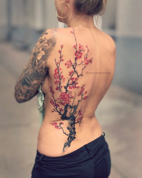 Cherry Blossom Back Tattoo