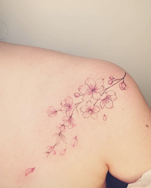 Cherry Blossom Chest Tattoo