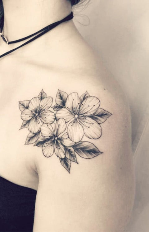 Cherry Blossom Chest Tattoo