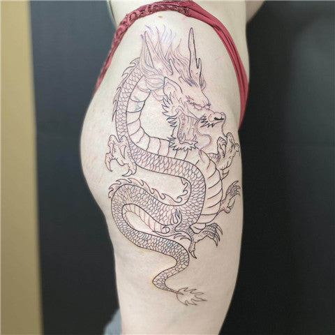 Japanese Dragon Holding Dragon Ball Tattoo Idea  BlackInk AI