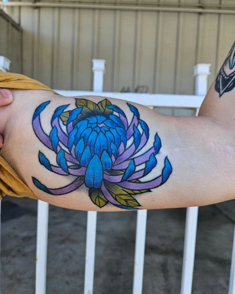 Chrysanthemum November Birth Flower Tattoo