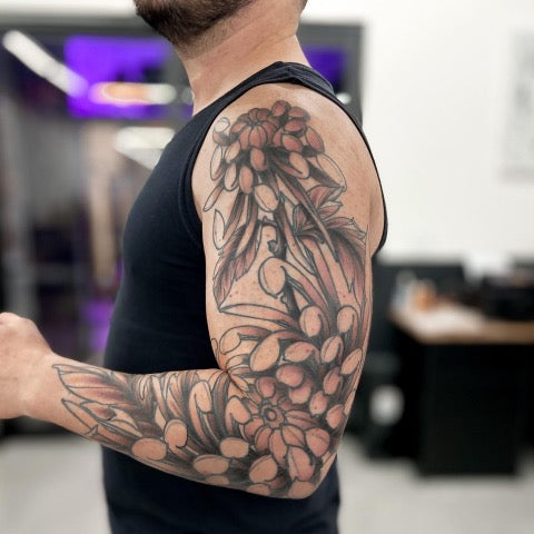 Chrysanthemum Sleeve Tattoo