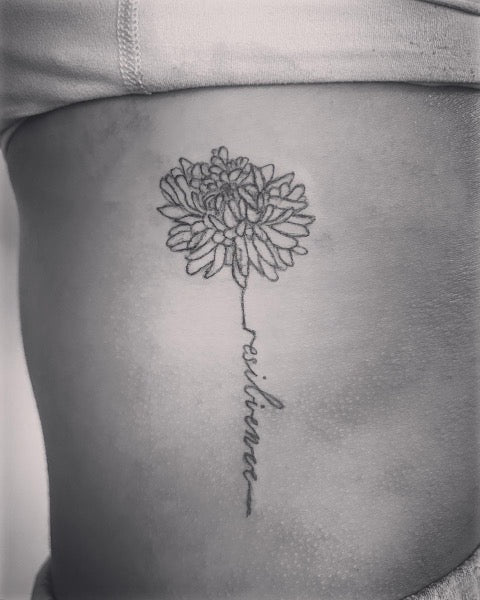 Chrysanthemum Tattoo Outline