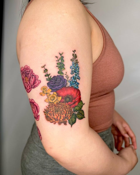 Chrysanthemum and Rose Tattoo