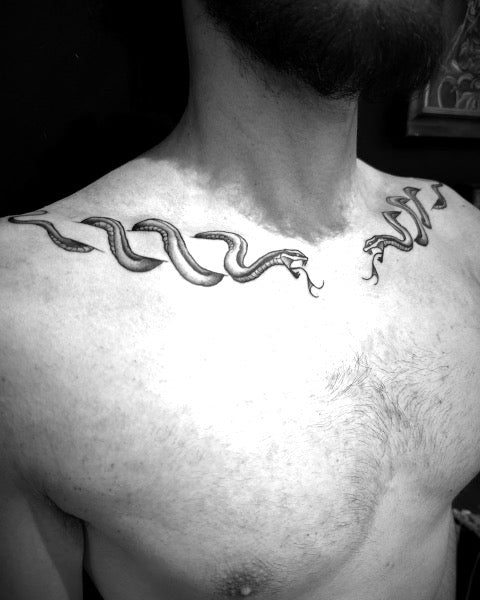 Collarbone Snake Tattoo One of the  Ink Houze Studio  Facebook