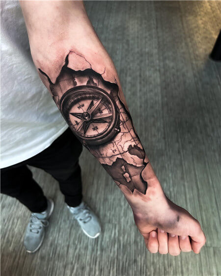 Compass Map Tattoo