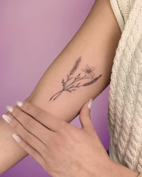 Dainty Lavender Tattoo