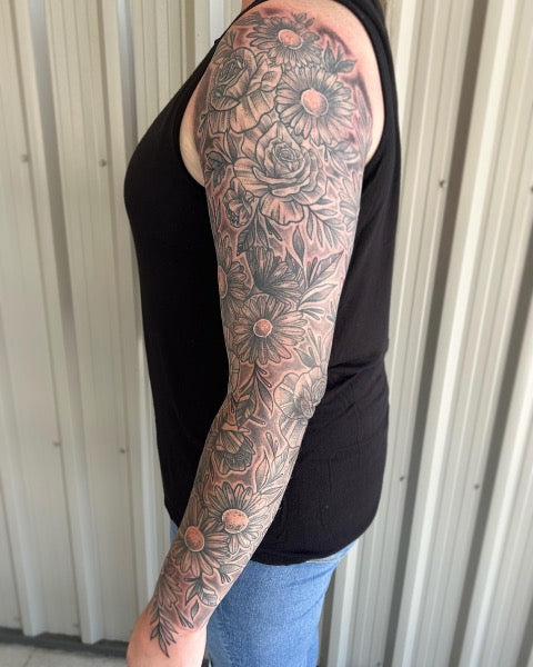 Daisy Sleeve Tattoo