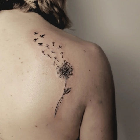 Dandelion Back Tattoo