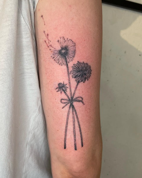 Dandelion Bouquet Tattoo