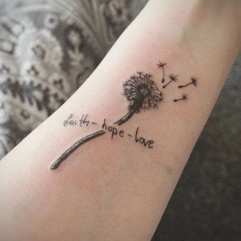 Dandelion Tattoo with Words