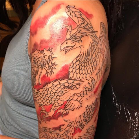 Dragon and Phoenix Tattoo