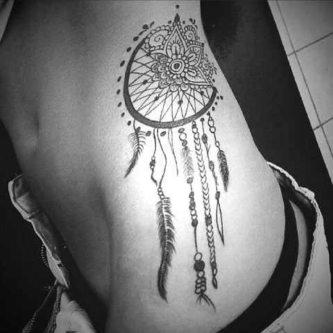 Dream Catcher Rib Tattoo