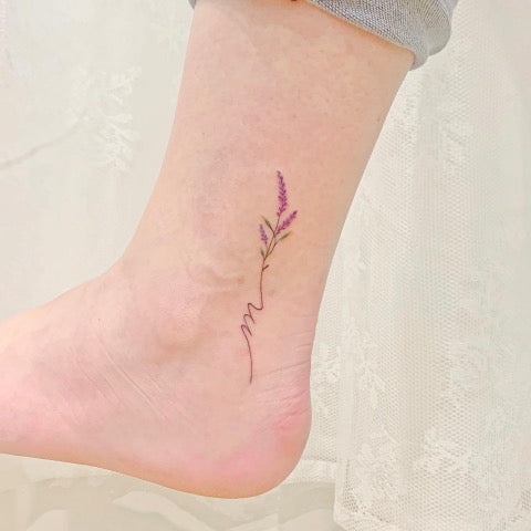 Fine Line Lavender Tattoo