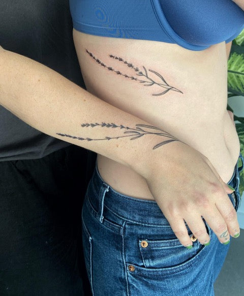 Fine Line Lavender Tattoo