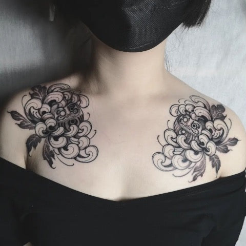 Fine Line Peony Tattoos