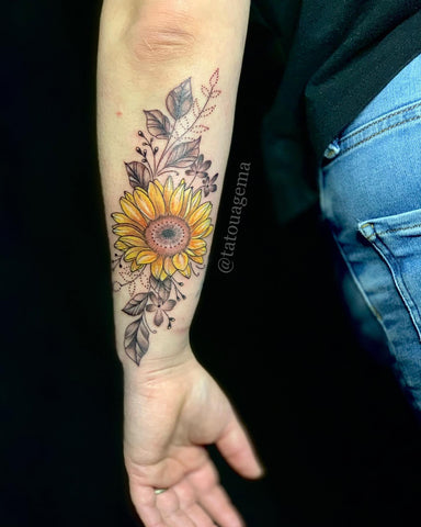 Forearm Sunflower Tattoo