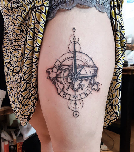 Design geometric arrow compass tattoo  Tattoo contest  99designs
