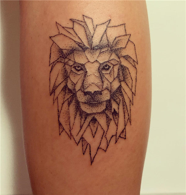Geometric Lion Tattoo