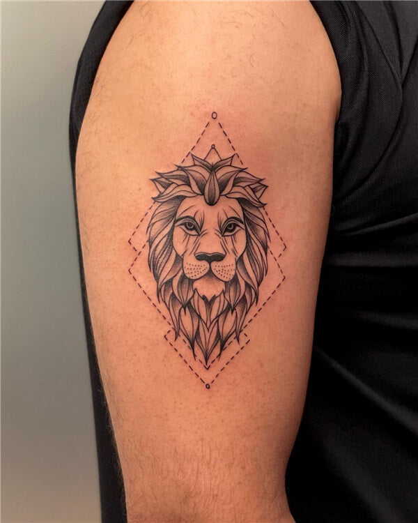 Geometric Lion Tattoo