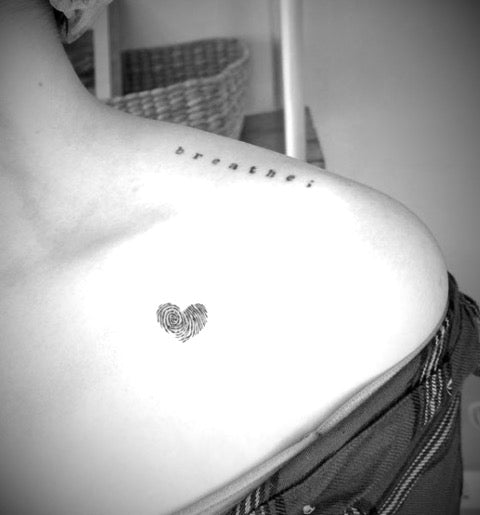 Heart Tattoo on Collar Bone