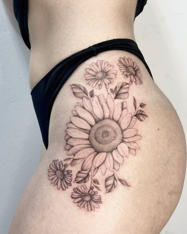 Hip Sunflower Tattoo