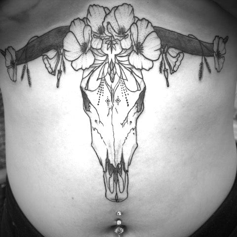 Indian Bull Skull Tattoo