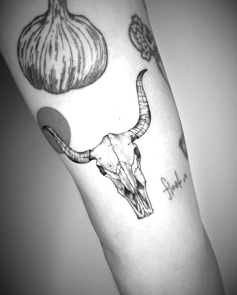 Indian Bull Skull Tattoo