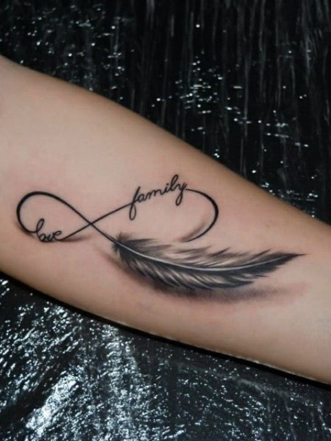 Infinity Feather Tattoo